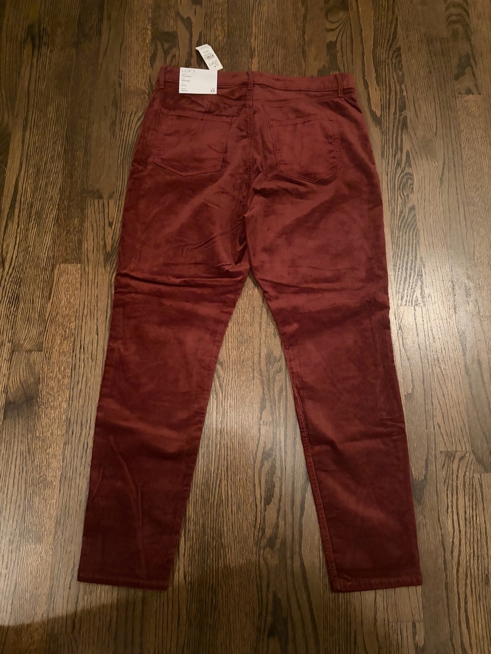 LOFT Women's Straight-Leg Dark Brick Red Corduroy Jeans NWT size 14 - Picture 10 of 11